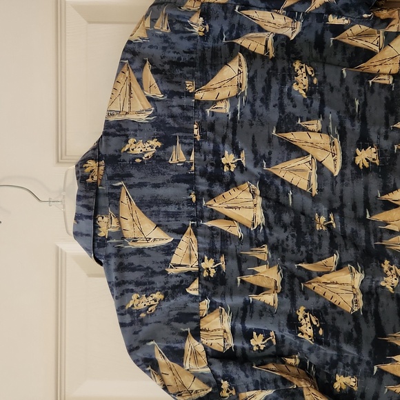 Vintage Nautical Blue Men's Short Sleeve Shirt EUC Size Medium - Picture 6 of 7